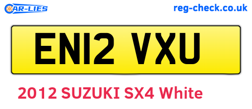 EN12VXU are the vehicle registration plates.