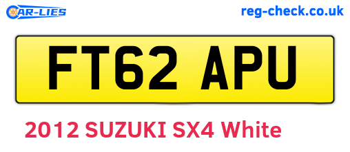 FT62APU are the vehicle registration plates.