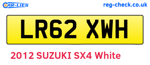 LR62XWH are the vehicle registration plates.