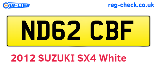ND62CBF are the vehicle registration plates.