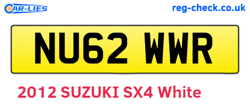 NU62WWR are the vehicle registration plates.