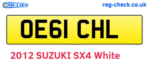 OE61CHL are the vehicle registration plates.