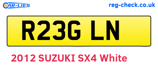 R23GLN are the vehicle registration plates.