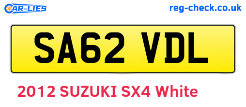 SA62VDL are the vehicle registration plates.