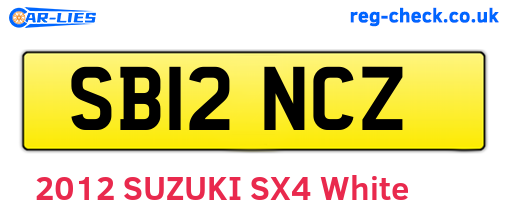 SB12NCZ are the vehicle registration plates.