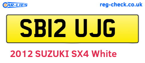 SB12UJG are the vehicle registration plates.