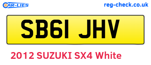 SB61JHV are the vehicle registration plates.