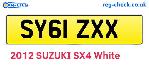 SY61ZXX are the vehicle registration plates.