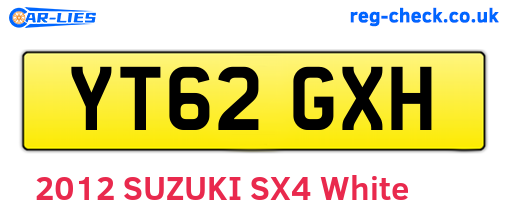YT62GXH are the vehicle registration plates.
