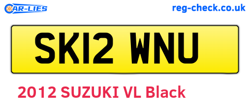 SK12WNU are the vehicle registration plates.
