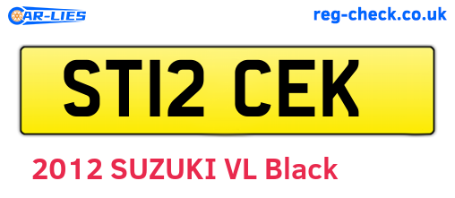 ST12CEK are the vehicle registration plates.