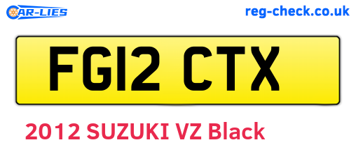 FG12CTX are the vehicle registration plates.