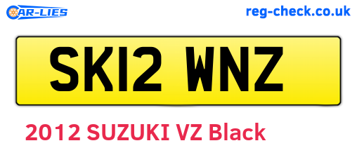 SK12WNZ are the vehicle registration plates.