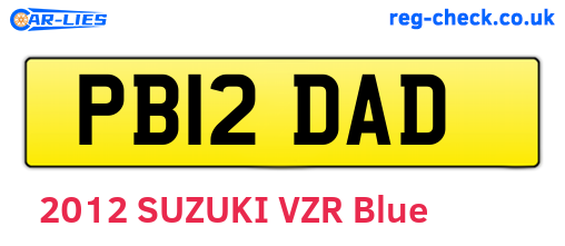 PB12DAD are the vehicle registration plates.