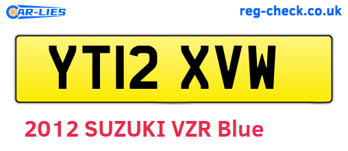 YT12XVW are the vehicle registration plates.