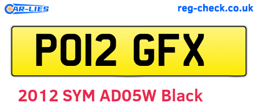 PO12GFX are the vehicle registration plates.