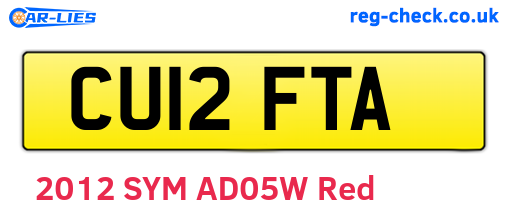 CU12FTA are the vehicle registration plates.