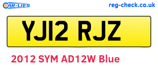 YJ12RJZ are the vehicle registration plates.