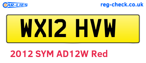 WX12HVW are the vehicle registration plates.