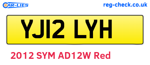 YJ12LYH are the vehicle registration plates.
