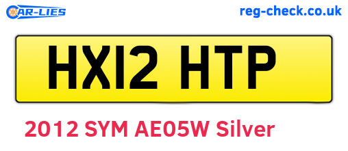 HX12HTP are the vehicle registration plates.