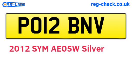 PO12BNV are the vehicle registration plates.