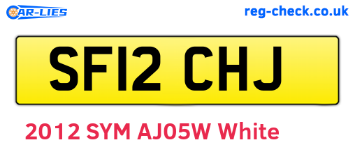 SF12CHJ are the vehicle registration plates.