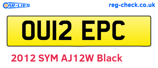 OU12EPC are the vehicle registration plates.