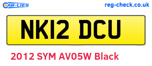 NK12DCU are the vehicle registration plates.