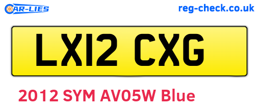 LX12CXG are the vehicle registration plates.