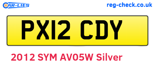 PX12CDY are the vehicle registration plates.