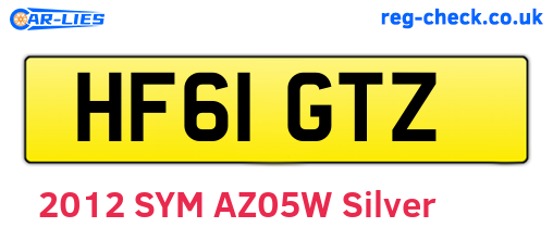 HF61GTZ are the vehicle registration plates.