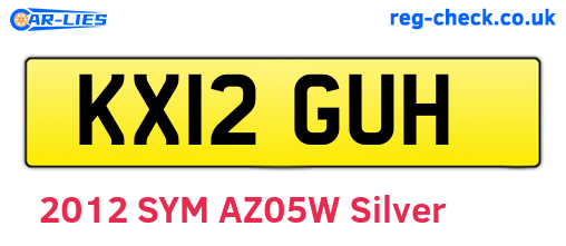 KX12GUH are the vehicle registration plates.