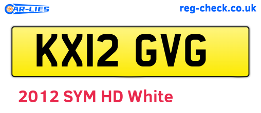 KX12GVG are the vehicle registration plates.