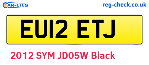 EU12ETJ are the vehicle registration plates.