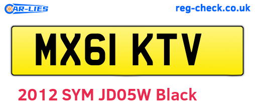 MX61KTV are the vehicle registration plates.
