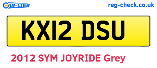 KX12DSU are the vehicle registration plates.
