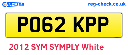 PO62KPP are the vehicle registration plates.