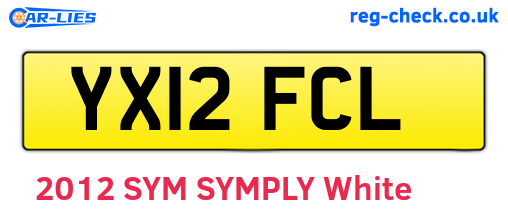 YX12FCL are the vehicle registration plates.