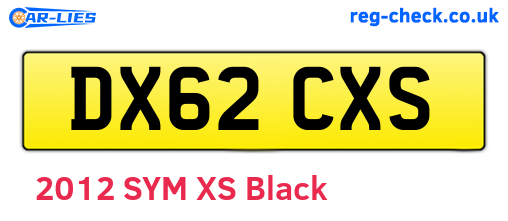 DX62CXS are the vehicle registration plates.
