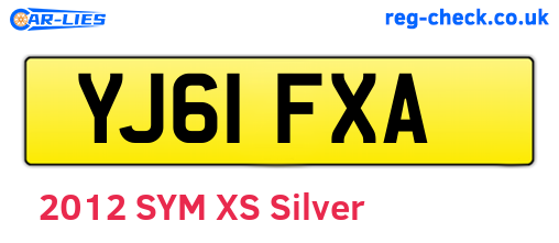 YJ61FXA are the vehicle registration plates.