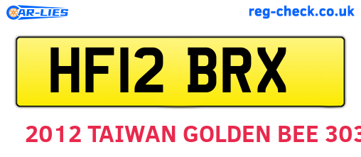 HF12BRX are the vehicle registration plates.