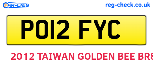 PO12FYC are the vehicle registration plates.