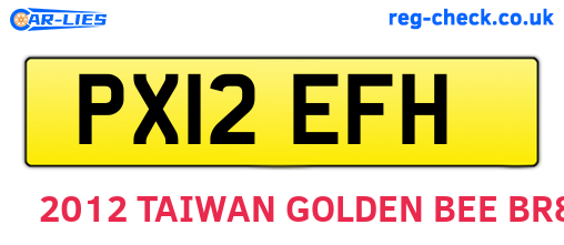 PX12EFH are the vehicle registration plates.