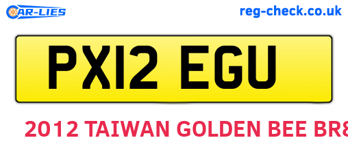 PX12EGU are the vehicle registration plates.