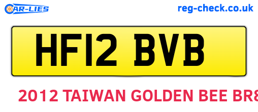 HF12BVB are the vehicle registration plates.
