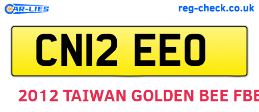 CN12EEO are the vehicle registration plates.