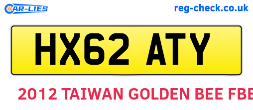 HX62ATY are the vehicle registration plates.