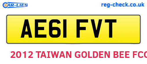 AE61FVT are the vehicle registration plates.