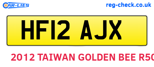HF12AJX are the vehicle registration plates.